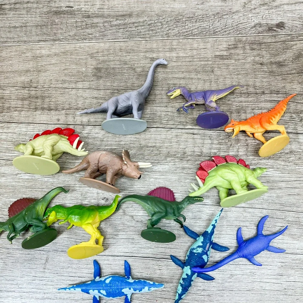 Phidal Dinosaur Figurine Lot of 12 T-Rex Stegosaurus Brachiosaurus Toy Figures
